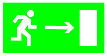 E03 направление к эвакуационному выходу направо (пластик, 300х150 мм) - Знаки безопасности - Эвакуационные знаки - ohrana.inoy.org
